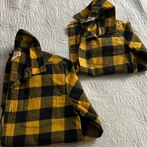 Cat & Jack Yellow and Black Plaid Button Down Shirt